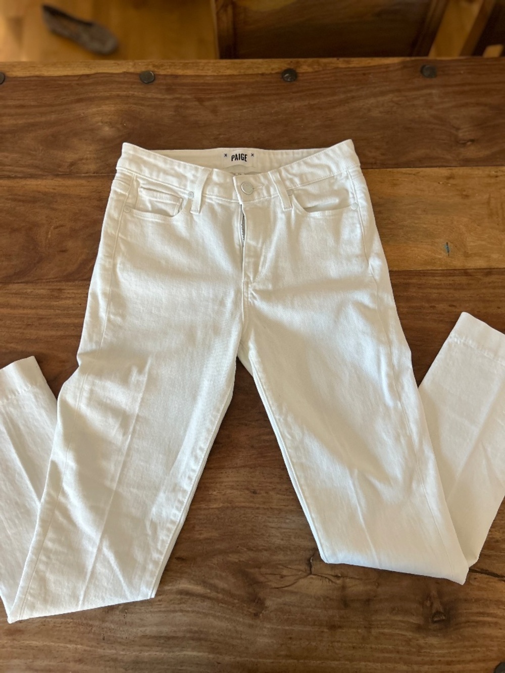 Great Condition White Paige Bootcut Jeans